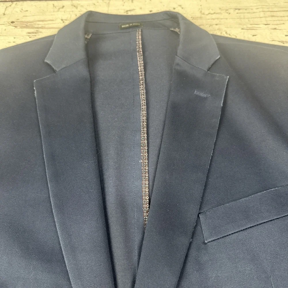 Joseph Abboud JOE Blazer Mens 42R Blue Cotton Blend 2 Button Sport Coat
